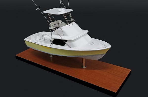 Bertram 31 custom desk model with tuna tower