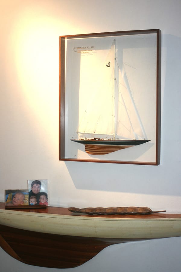 Framed Shamrock V Half Model with Sails by Abordage