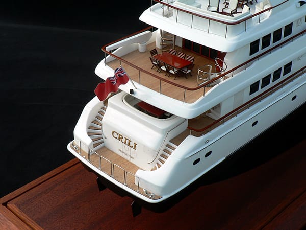 Trident 130' Tri-Deck Motor Yacht "Crili" Model by Abordage