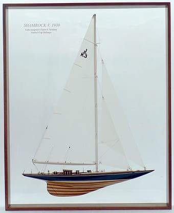Framed Shamrock V Half Model with Sails by Abordage